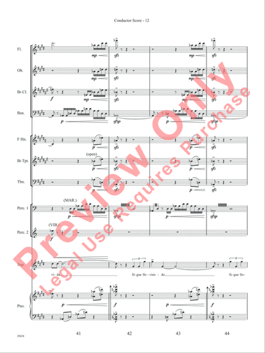 Three Spanish Songs (for Soprano and Wind Ensemble) Concert Band scores gallery preview page 17