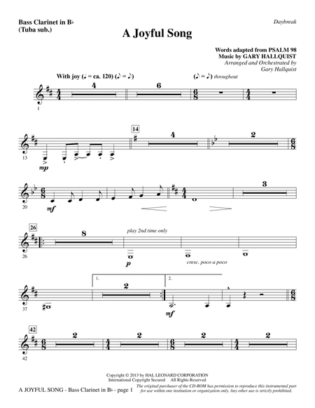 A Joyful Song - Bass Clarinet (sub. Tuba)