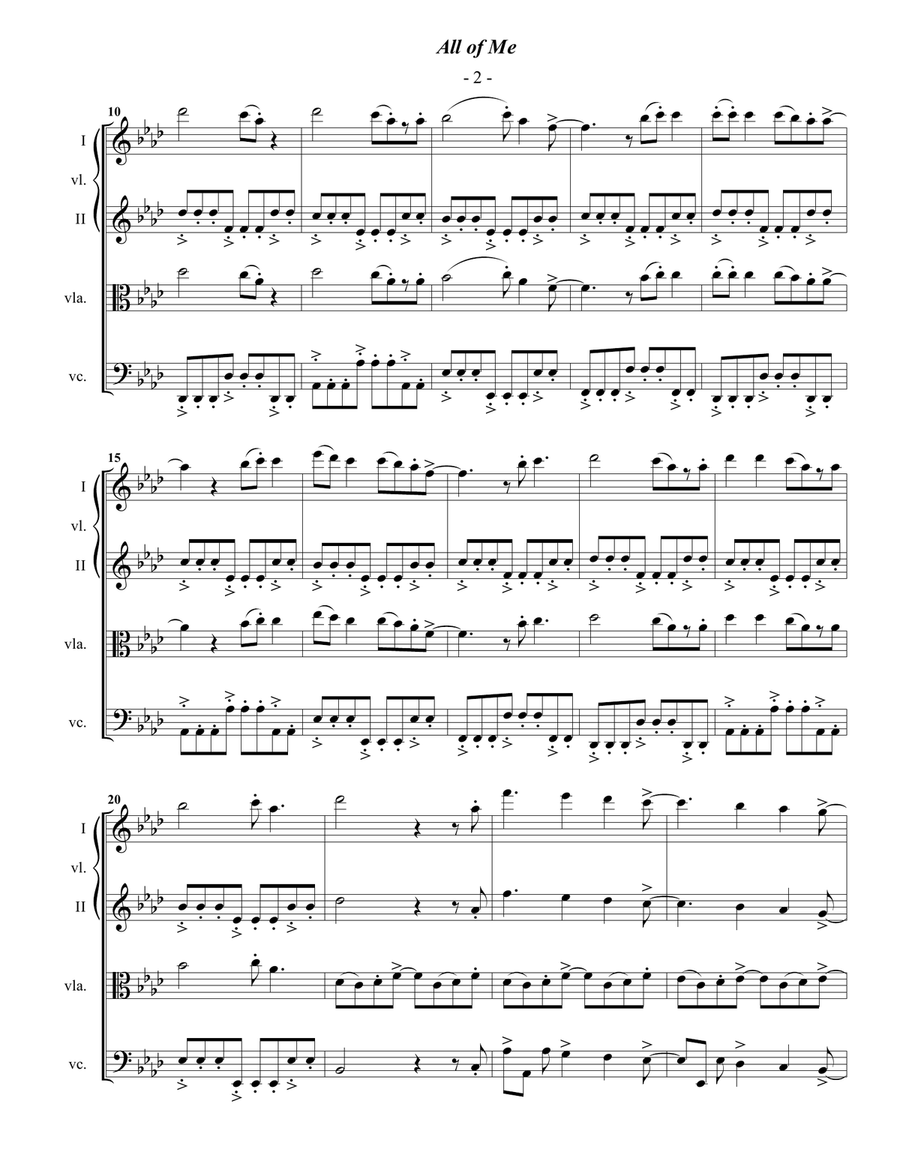 All Of Me String Quartet scores gallery preview page 2