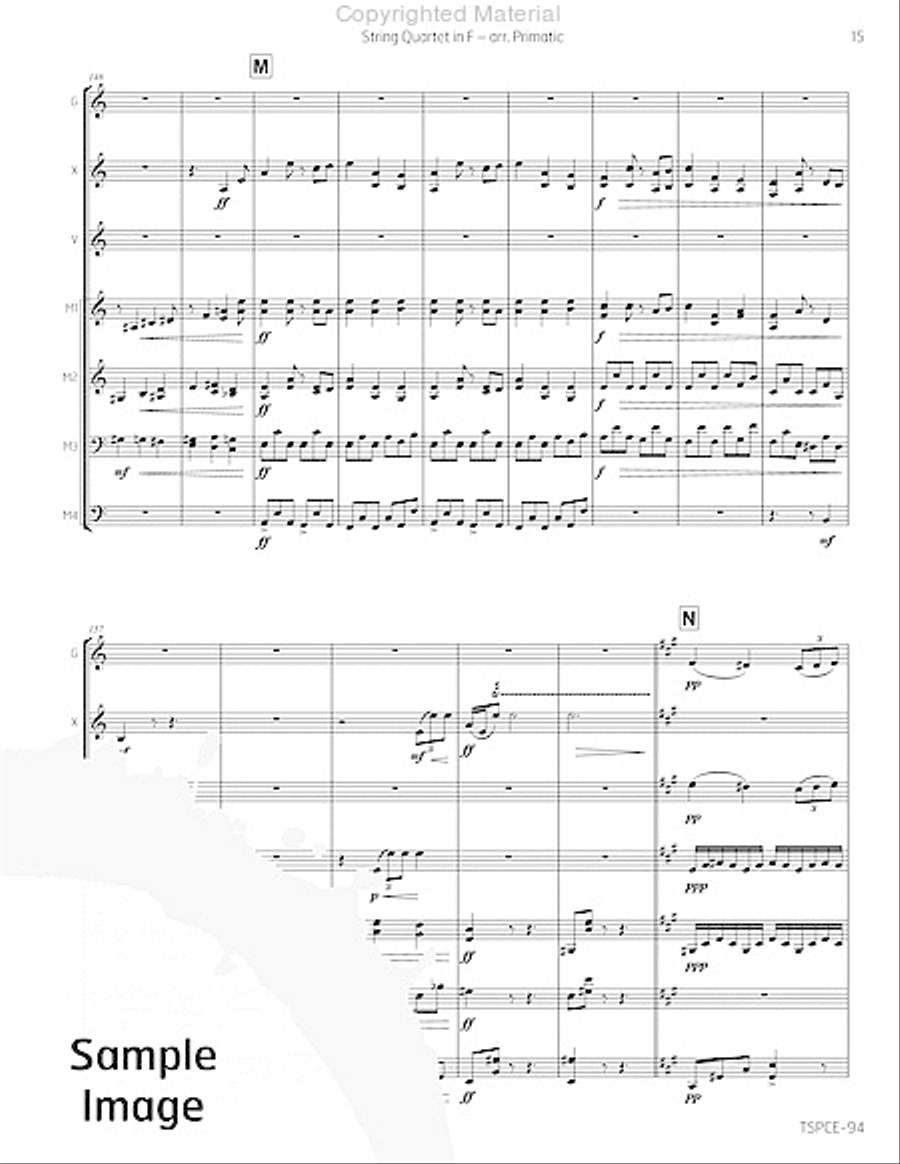String Quartet in F Percussion Ensemble scores gallery preview page 18