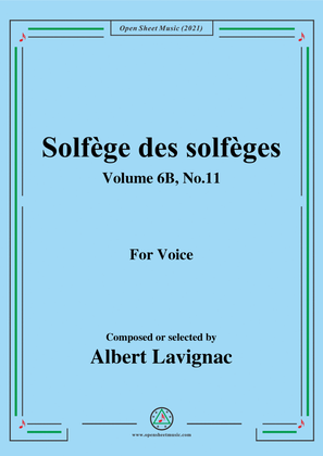 Book cover for Lavignac-Solfege des solfeges,Volume 6B No.11,for Voice