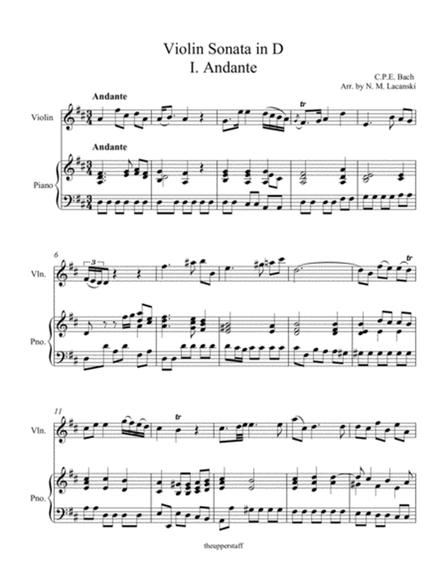 Violin Sonata in D I. Andante