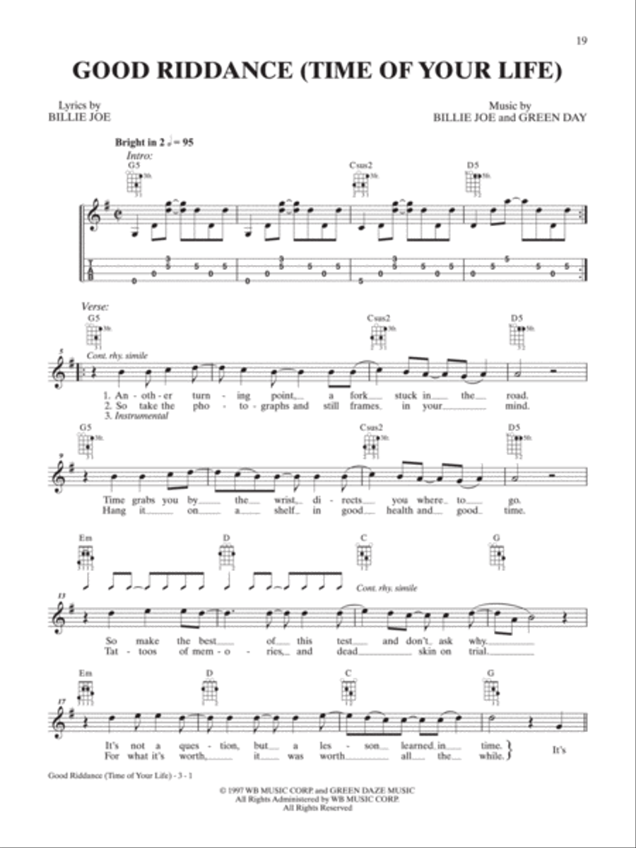 Good Riddance (Time of Your Life) Mandolin scores gallery preview page 1