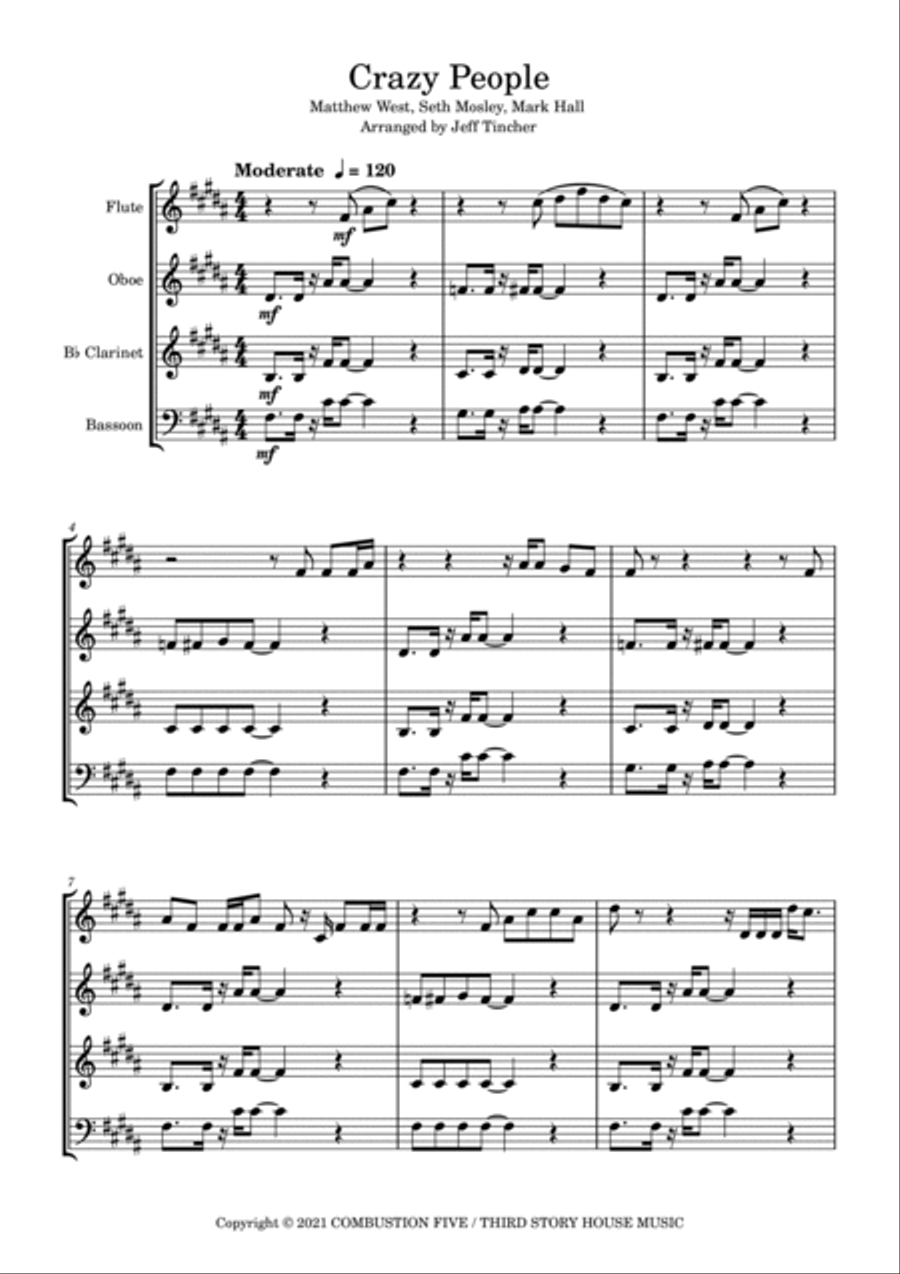 Crazy People Woodwind Quartet scores gallery preview page 2