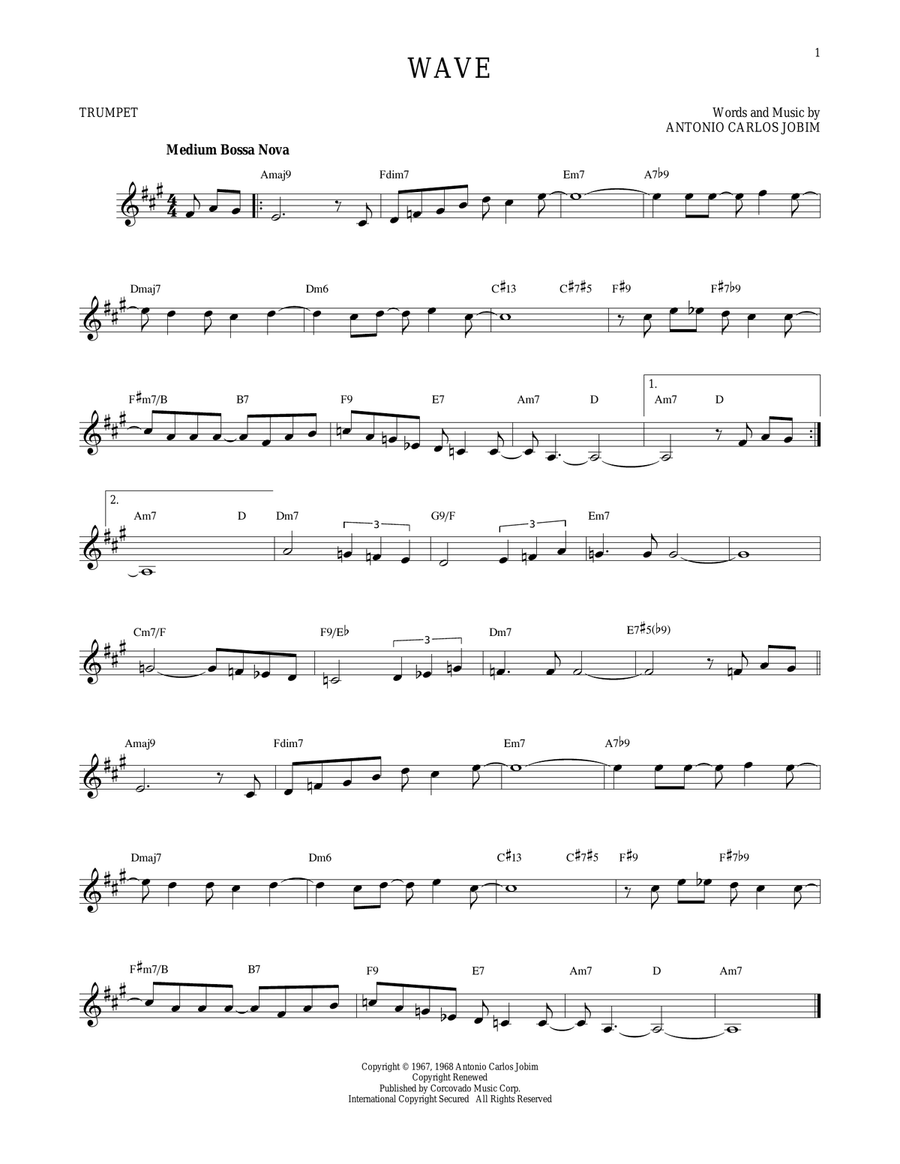 Wave Trumpet Solo scores gallery preview page 1