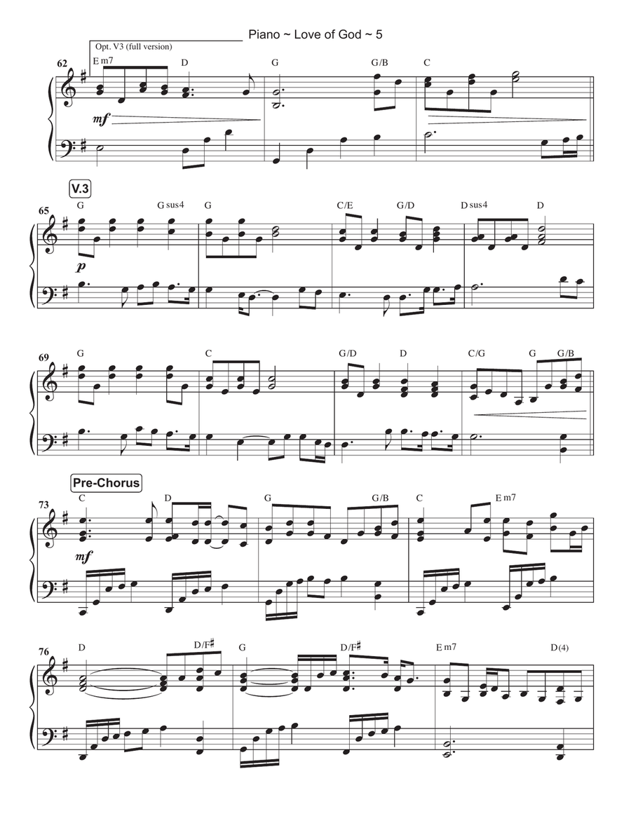 Love Of God Piano Solo scores gallery preview page 6