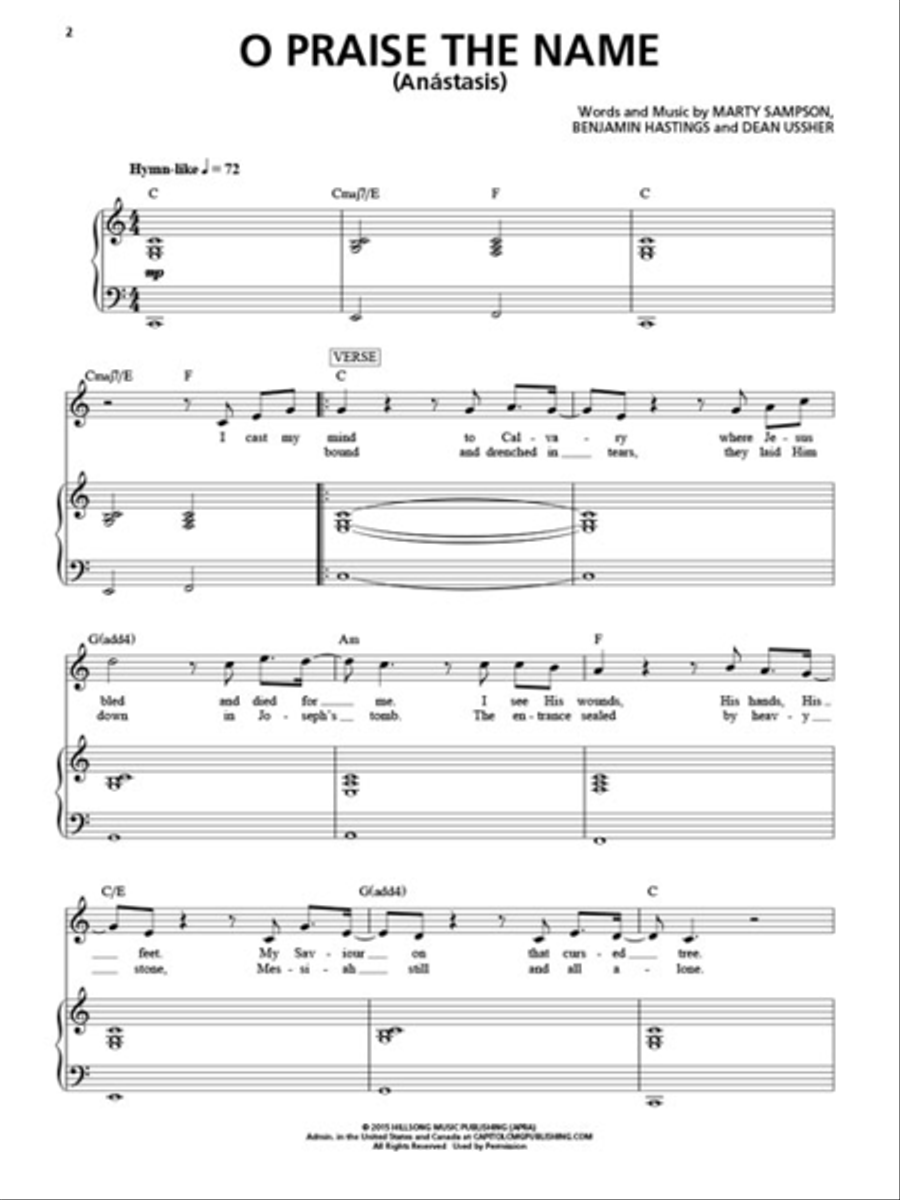Hillsong Worship - Open Heaven/River Wild Piano, Vocal, Guitar scores gallery preview page 3