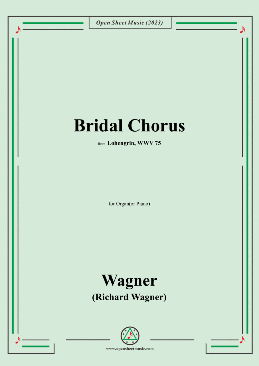 Wagner-Bridal Chorus,for Organ(or Piano) Organ Solo scores gallery preview page 1