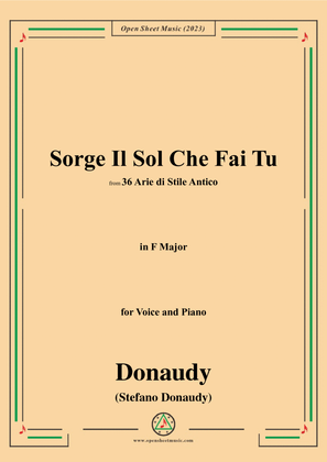 Donaudy-Sorge Il Sol Che Fai Tu,in F Major