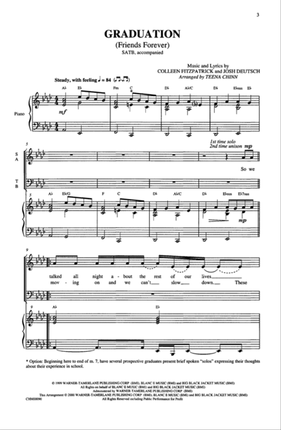 Graduation (Friends Forever) 4-Part scores gallery preview page 2