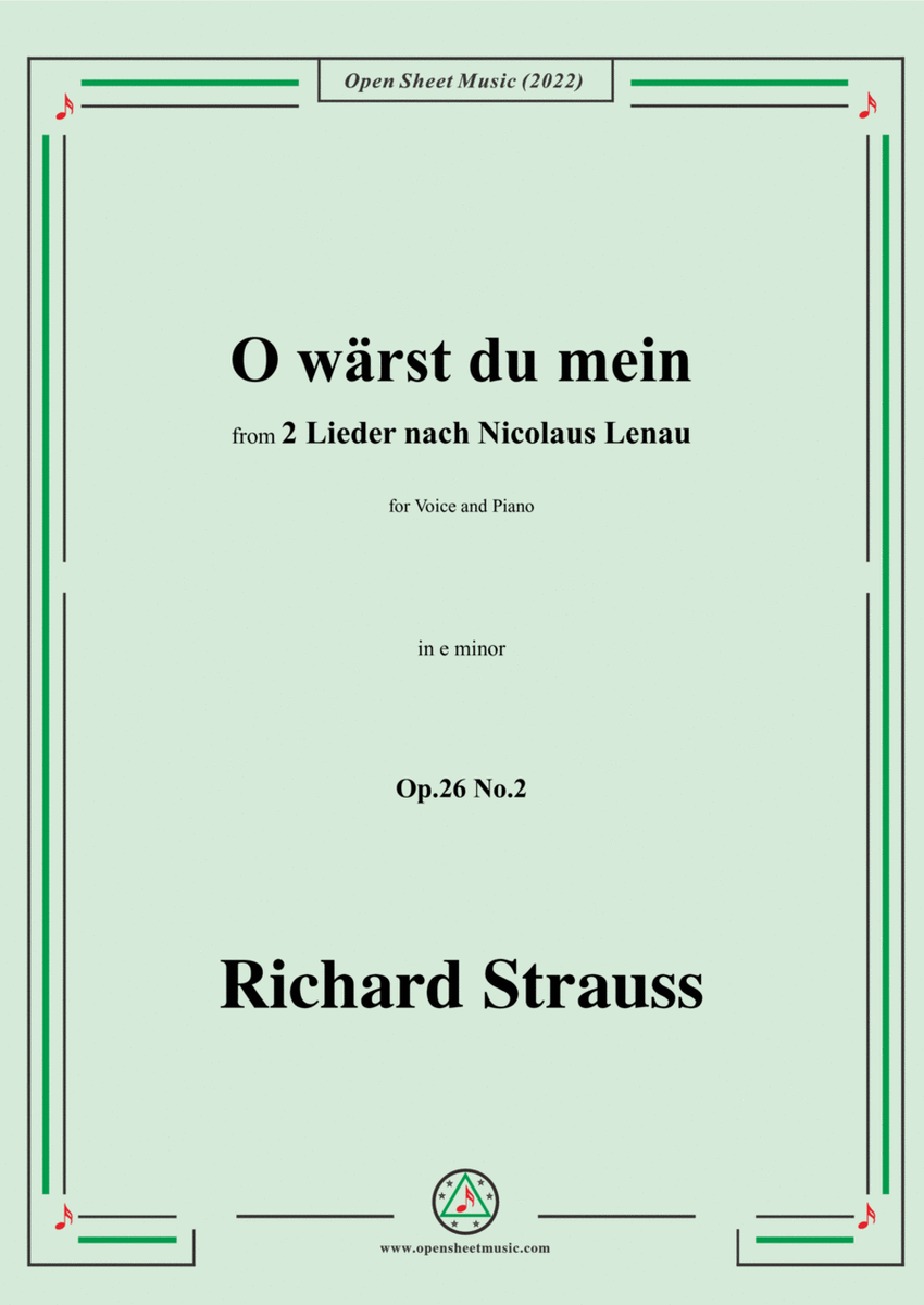 Richard Strauss-O wärst du mein,in e minor,Op.26 No.2 image number null
