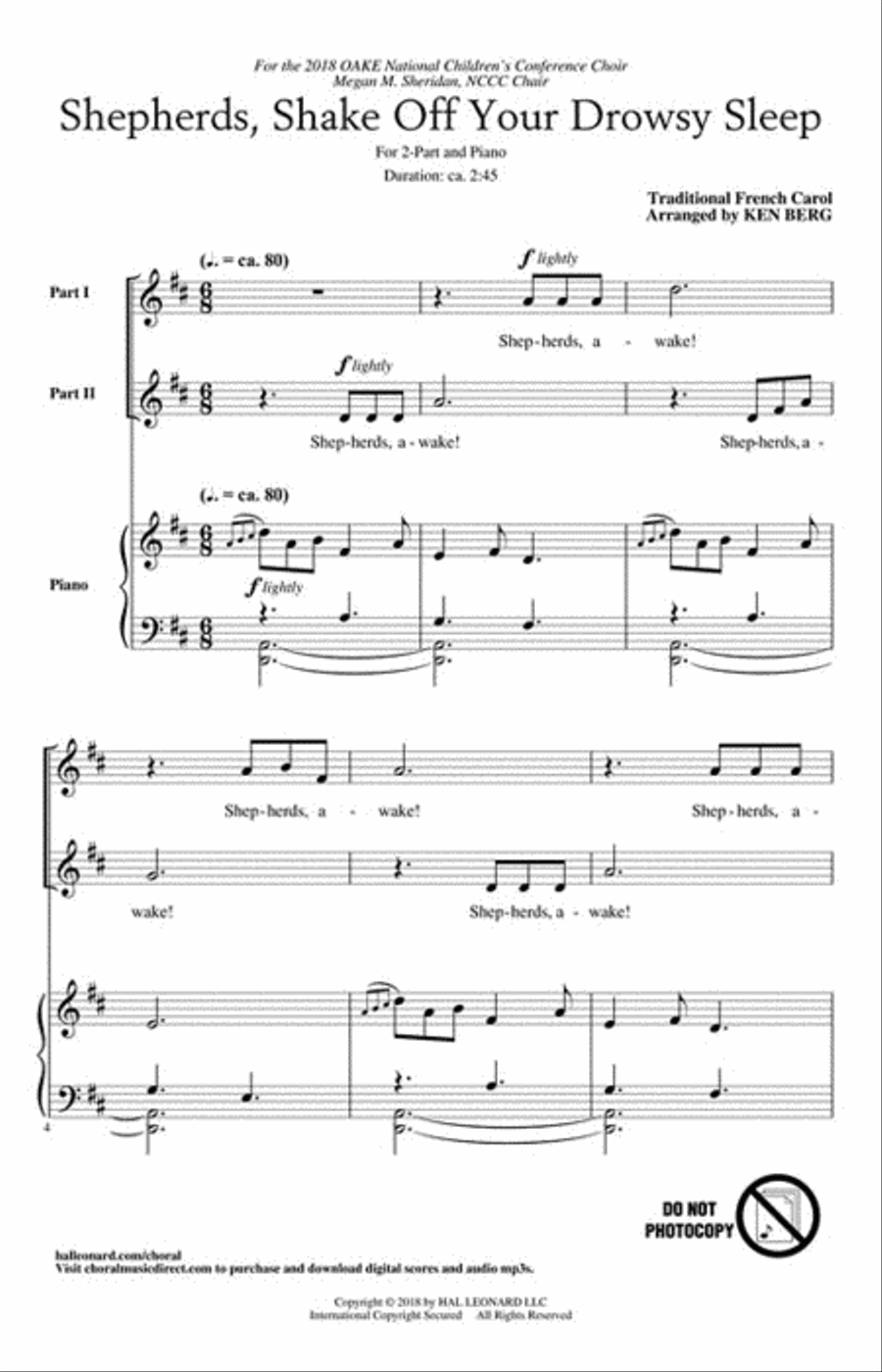 Shepherds, Shake Off Your Drowsy Sleep 2-Part scores gallery preview page 2