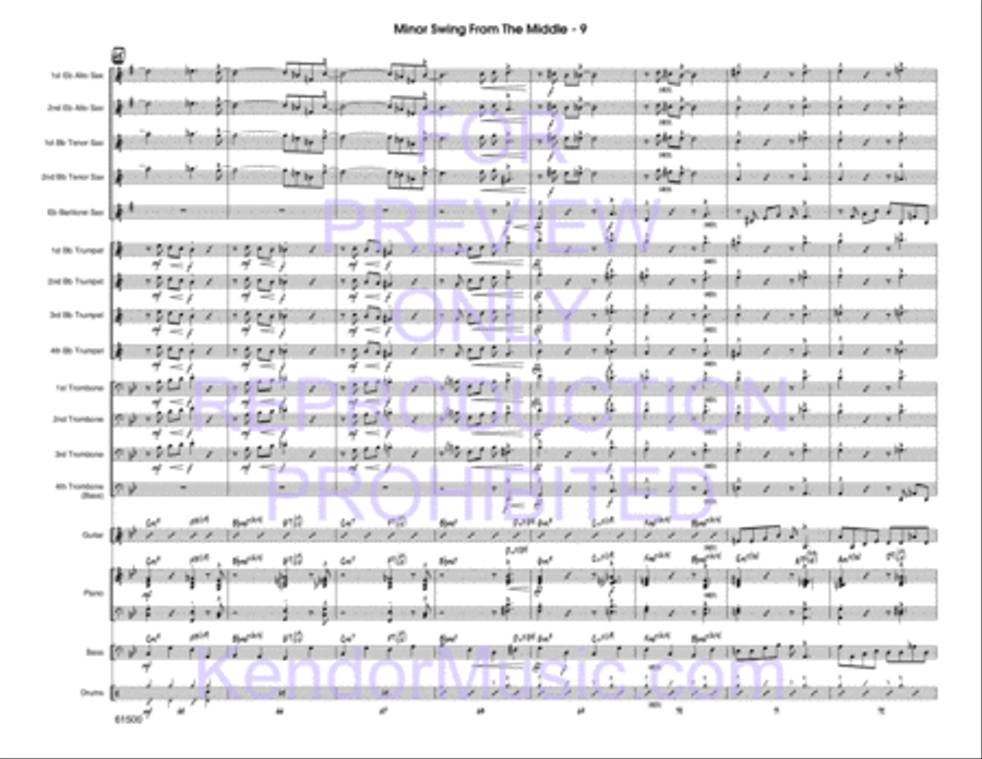 Minor Swing From The Middle (Full Score) Jazz Ensemble scores gallery preview page 10
