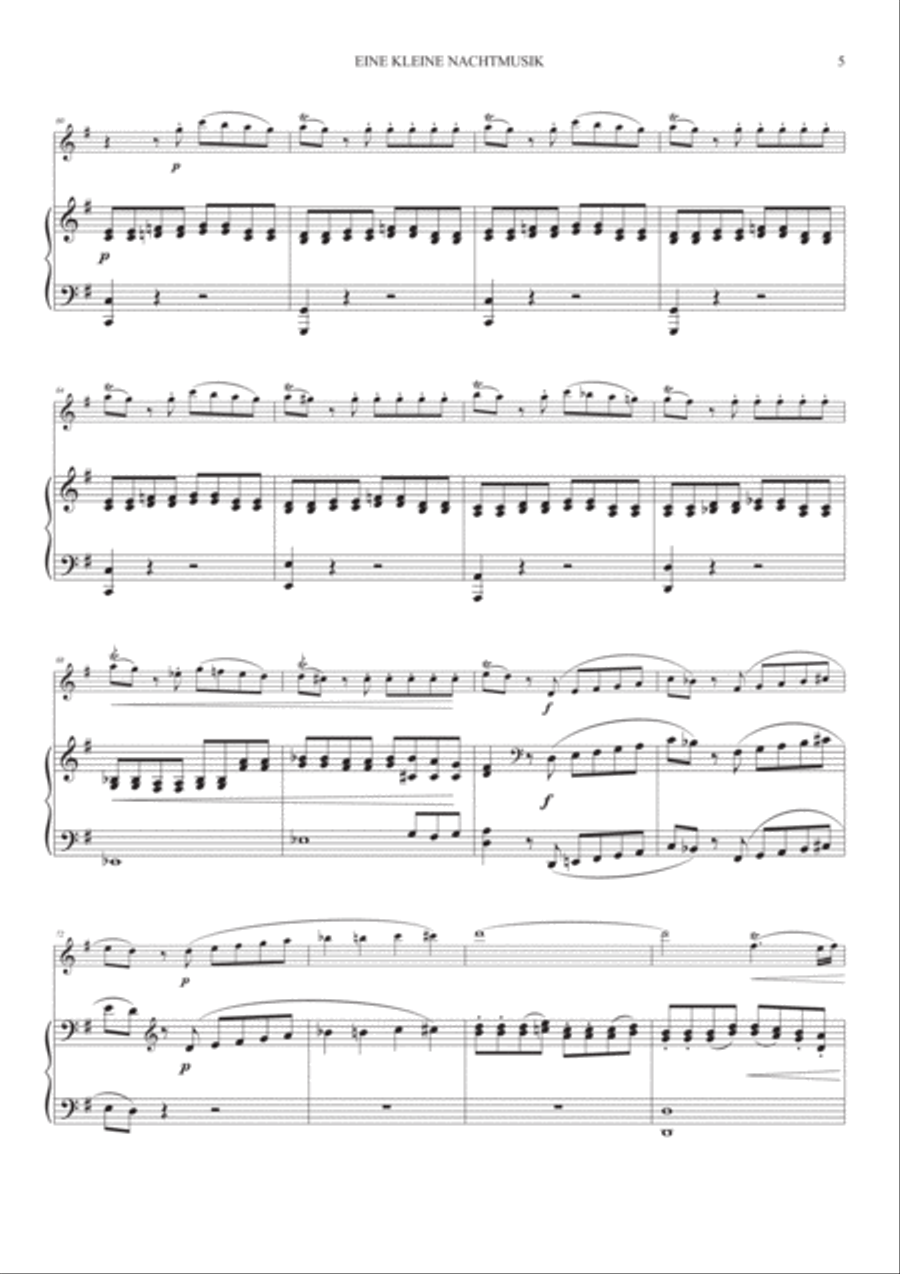 Eine Kleine Nachtmusik (1st Mov.) for Oboe and Piano Piano scores gallery preview page 5