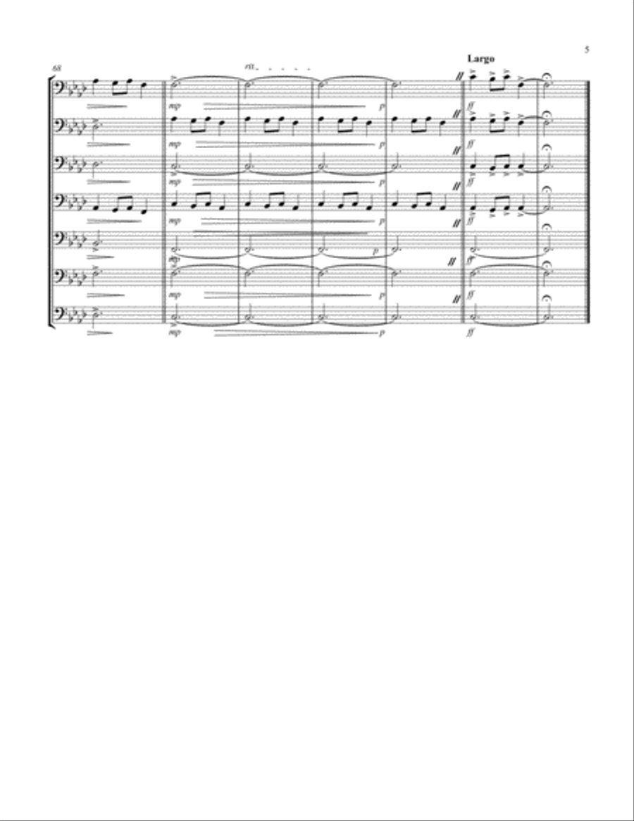 Carol of the Bells (F min) (Violoncello Septet) Cello scores gallery preview page 5