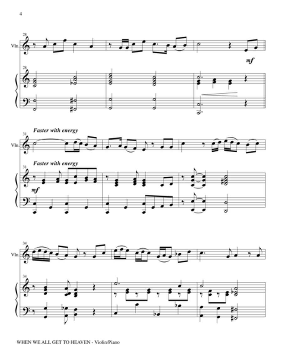 WHEN WE ALL GET TO HEAVEN (Violin Piano and Violin Part) image number null