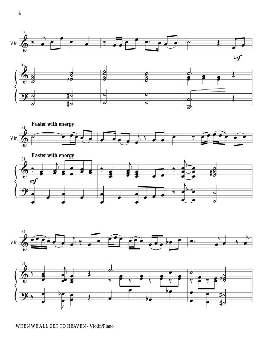 WHEN WE ALL GET TO HEAVEN (Violin Piano and Violin Part) Violin Solo scores gallery preview page 4