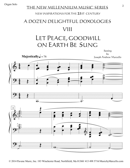 Delightful Doxology VIII - Let Peace, Goodwill on Earth Be Sung - Organ (C) image number null