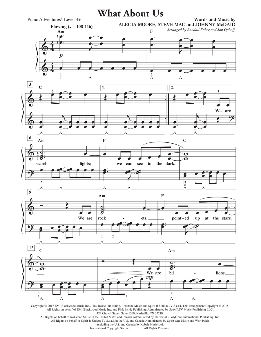 What About Us Piano Method scores gallery preview page 1
