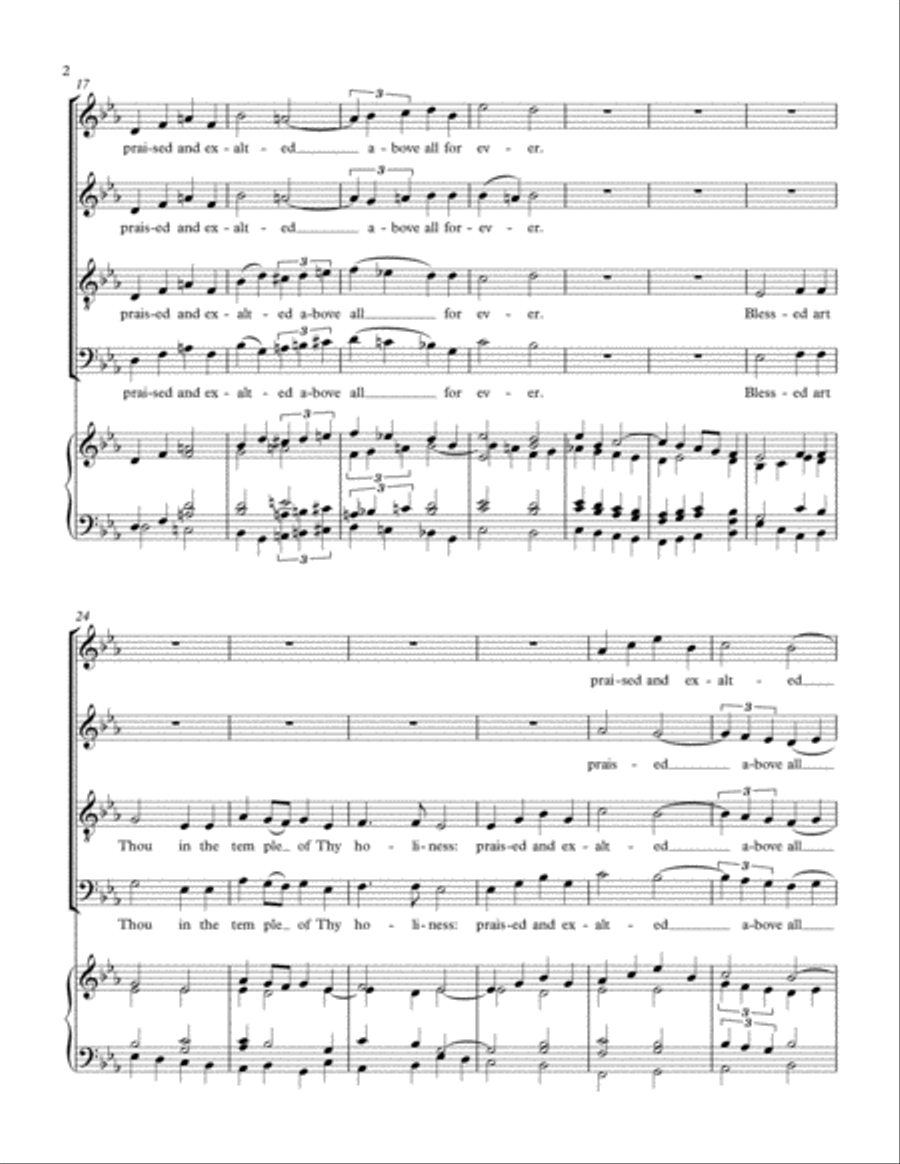 Benedictus es, Domine 4-Part scores gallery preview page 3