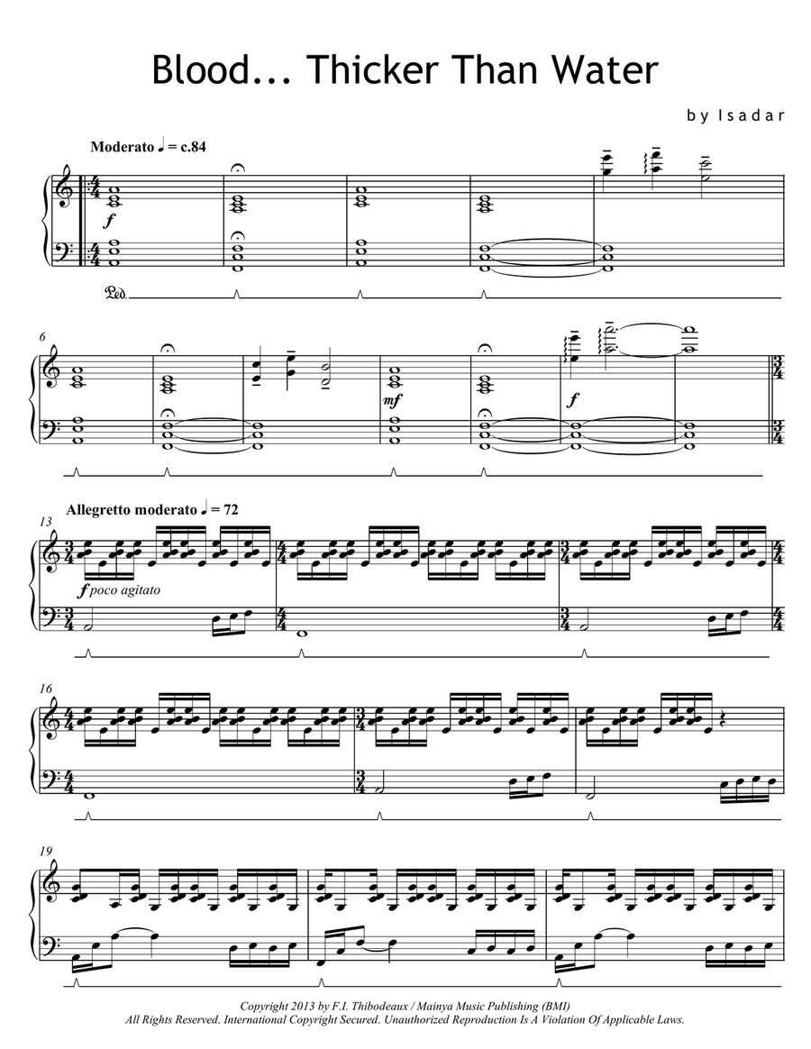 Blood... Thicker Than Water Piano Solo scores gallery preview page 5