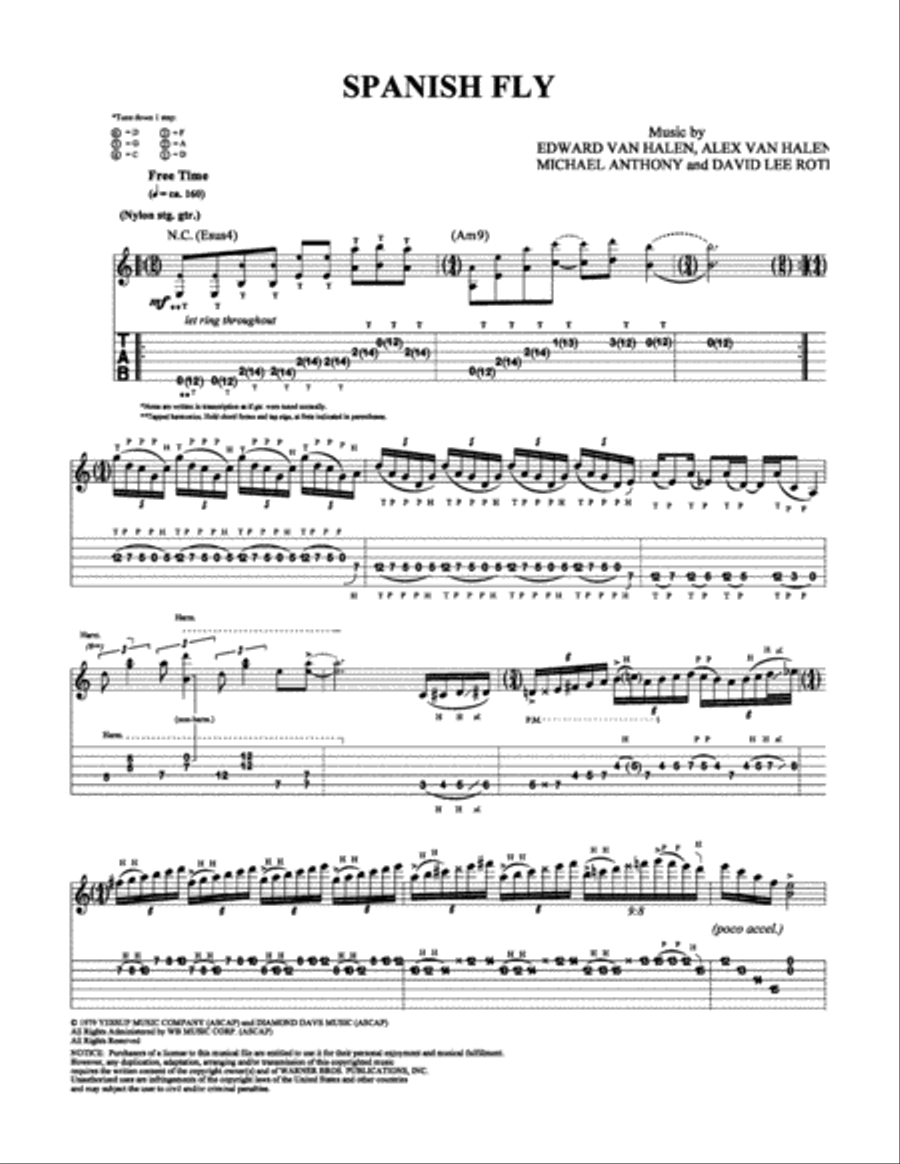Spanish Fly by Van Halen Electric Guitar Digital Sheet Music