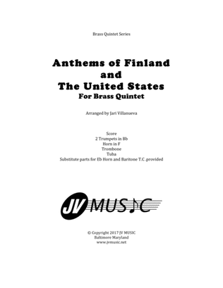 Book cover for Finland National Anthem and US National Anthem for Brass Quintet