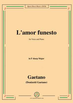 Donizetti-L'amor funesto,in F sharp Major,for Voice and Piano