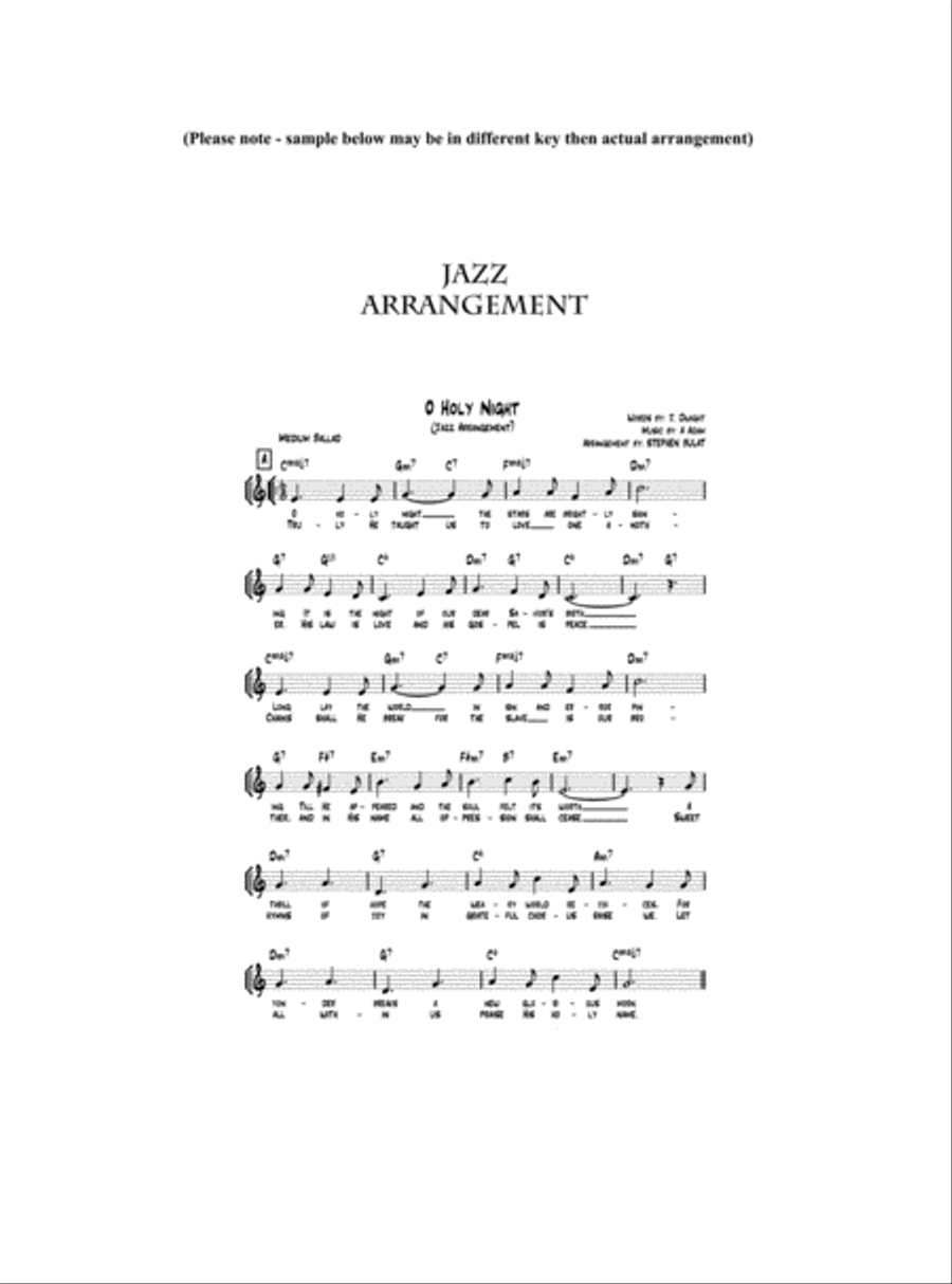 O Holy Night - Lead sheet arranged in traditional and jazz style (key of Bb) image number null