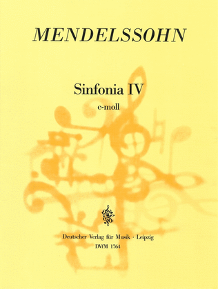 Book cover for Sinfonia IV in C minor MWV N 4