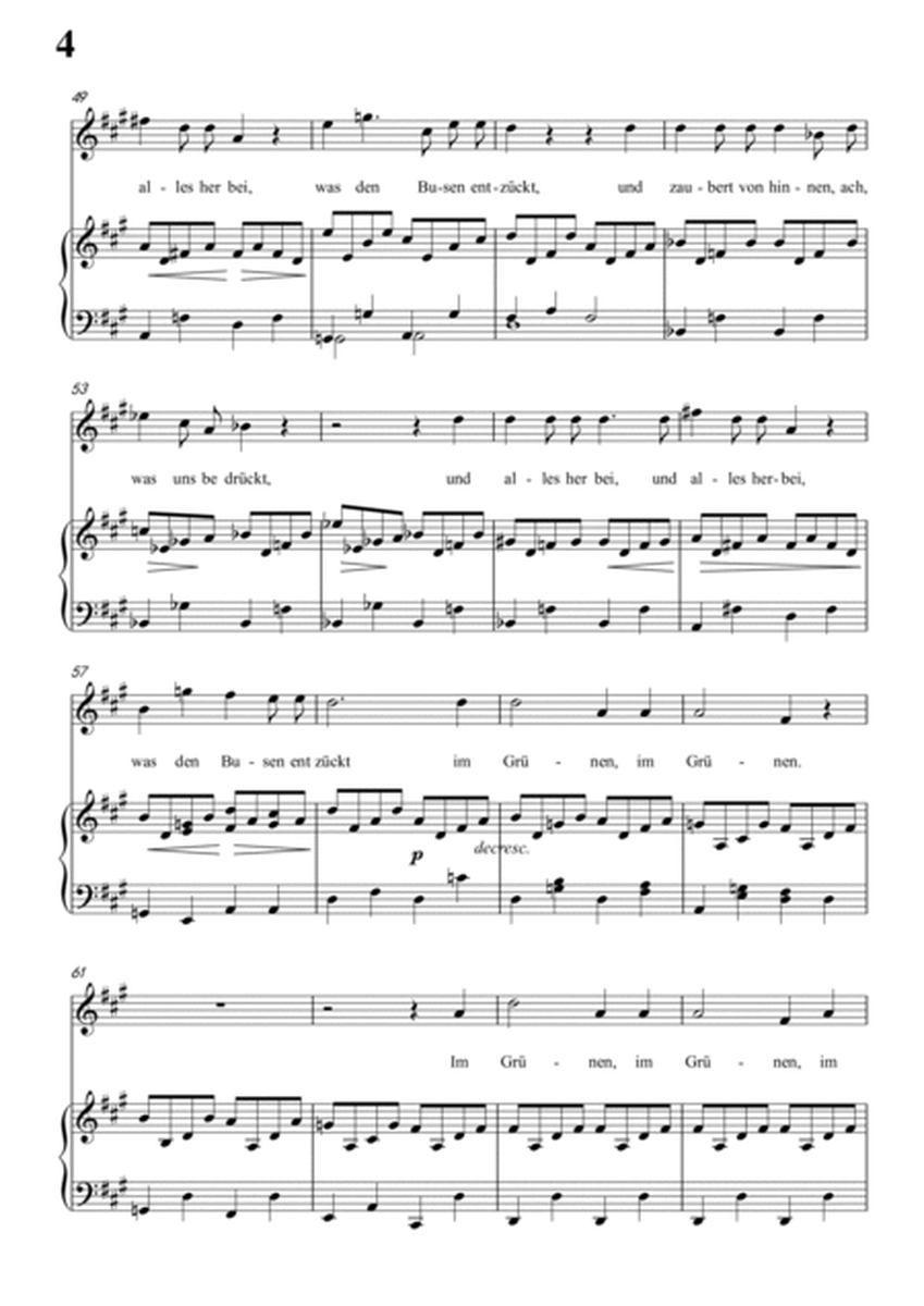 Schubert-Das Lied im Grünen,Op.115 No.1 in A for Vocal and Piano