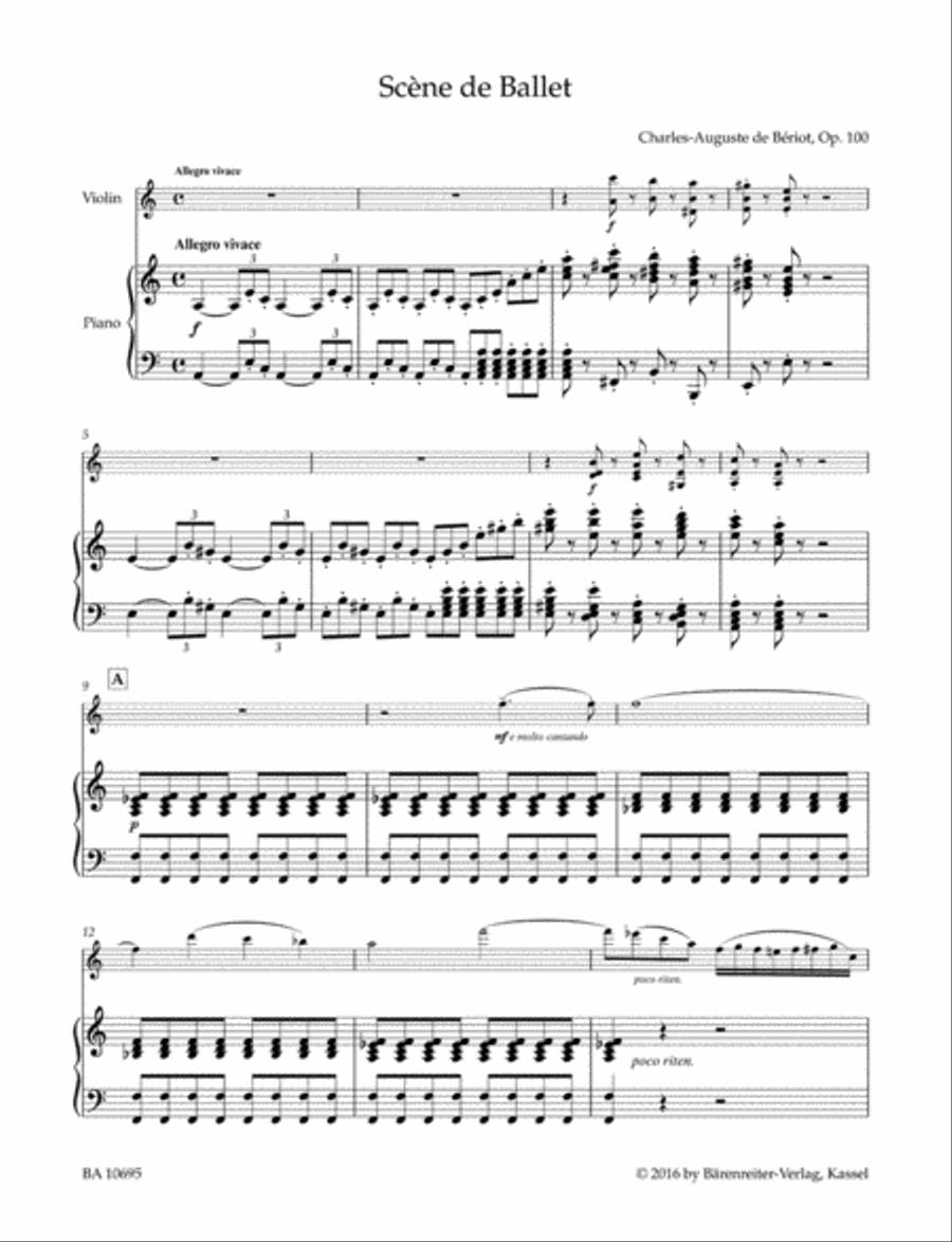 Scene de Ballet op. 100 (Arranged for Violin and Piano) Violin Solo scores gallery preview page 3