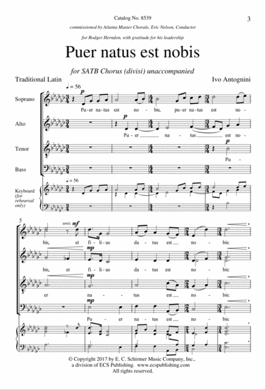 Puer natus est nobis Puer natus est nobis Divisi scores gallery preview page 3