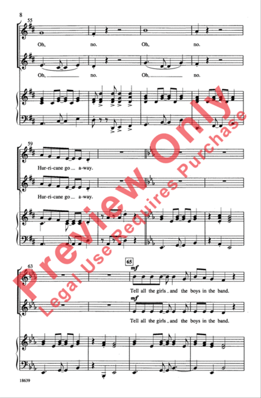 Hurricane Go Away 2-Part scores gallery preview page 8