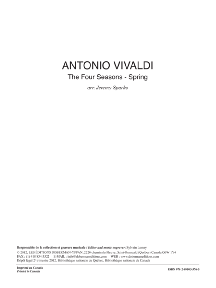 The Four Seasons - Spring Guitar Ensemble scores gallery preview page 1