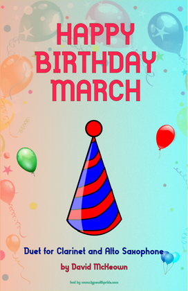 Book cover for Happy Birthday March, for Clarinet and Alto Saxophone Duet