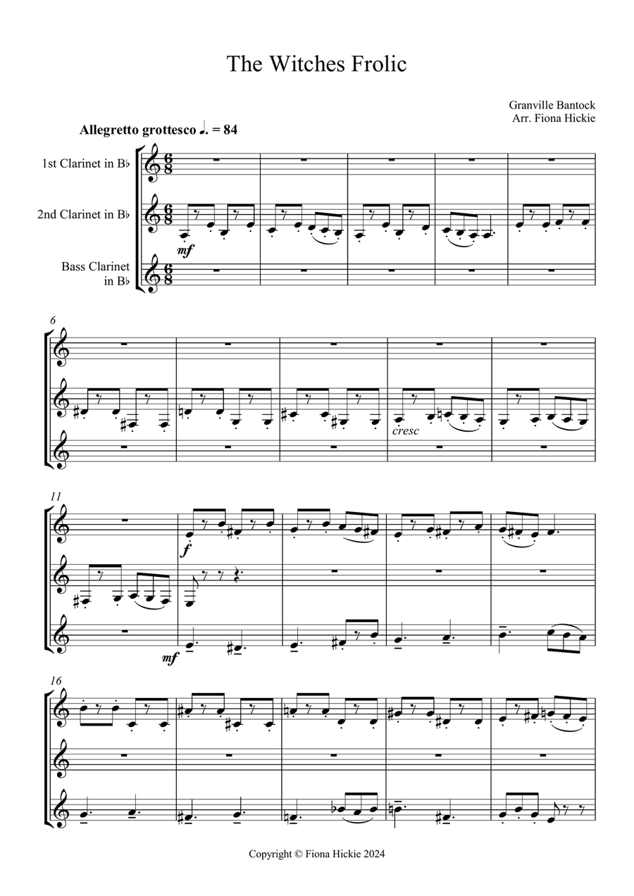 The Witches Frolic Clarinet Trio scores gallery preview page 2
