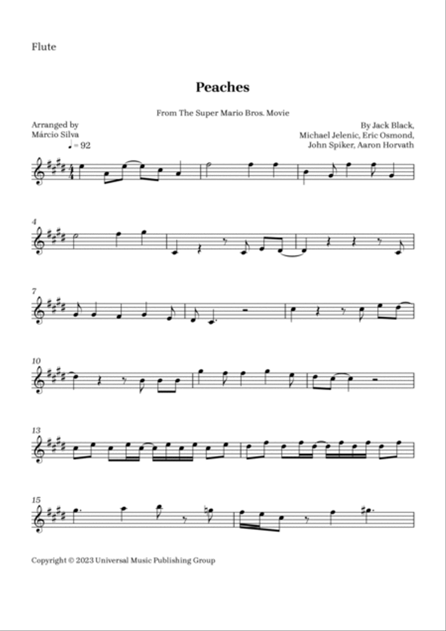 Peaches Flute Solo scores gallery preview page 4
