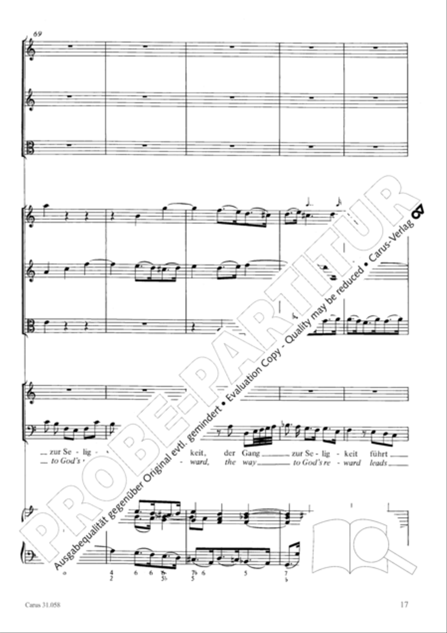 O God, what glut of care and pain (Ach Gott, wie manches Herzeleid) Orchestra scores gallery preview page 18