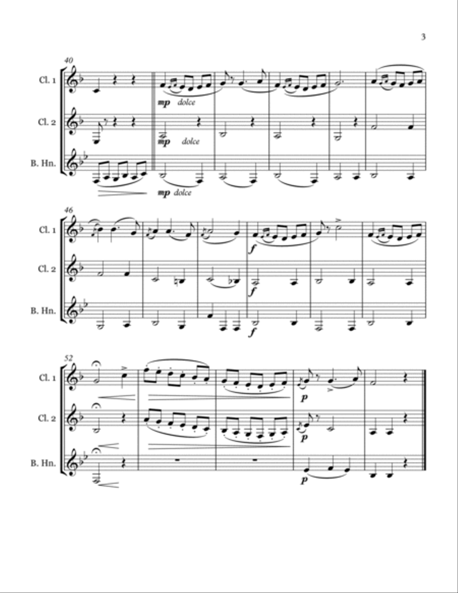 Villanelle (2 Clarinets and Basset Horn) Woodwind Trio scores gallery preview page 3