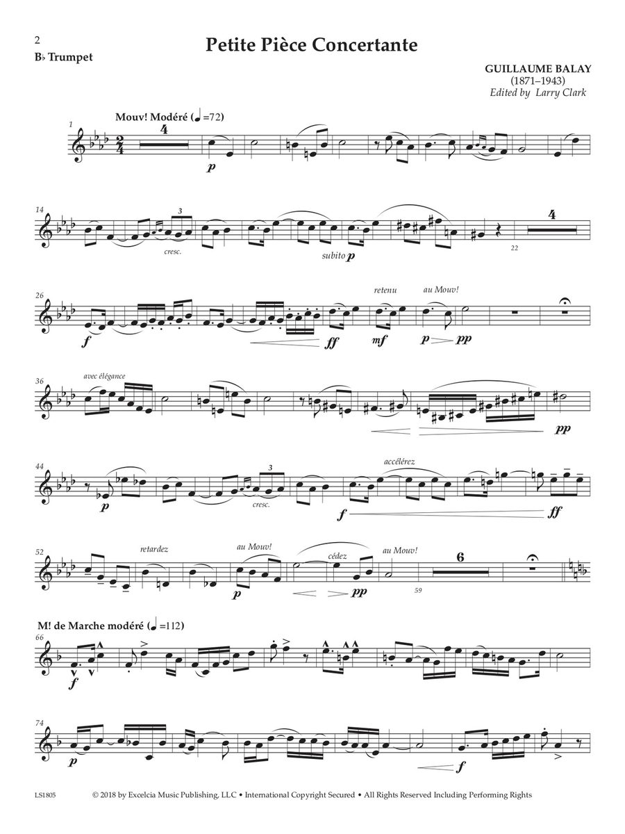 Petite Pièce Concertante B-Flat Trumpet scores gallery preview page 1