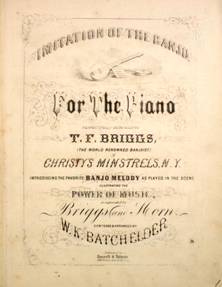Book cover for Imitation of the Banjo, for the Piano