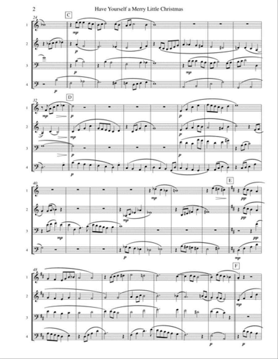 Have Yourself A Merry Little Christmas Brass Quartet scores gallery preview page 3