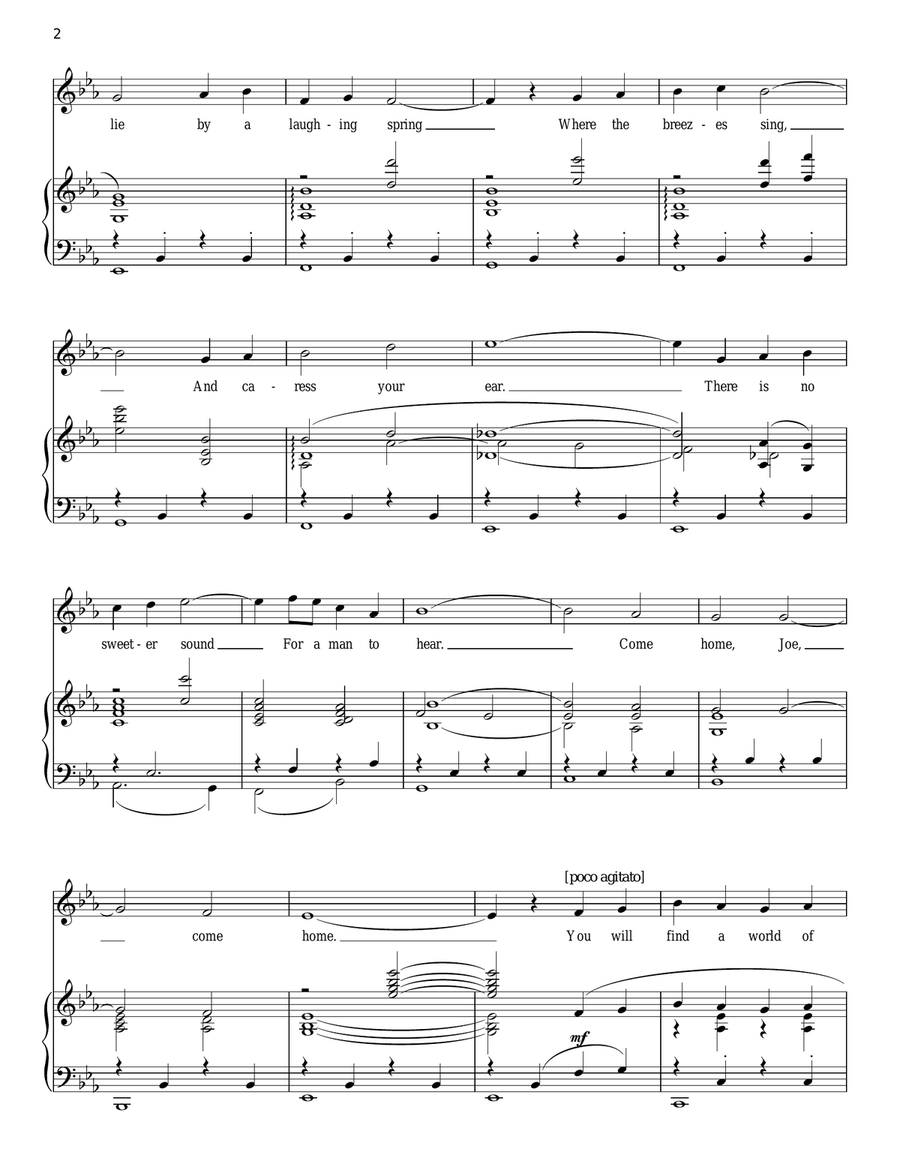 Come Home Piano, Vocal scores gallery preview page 2