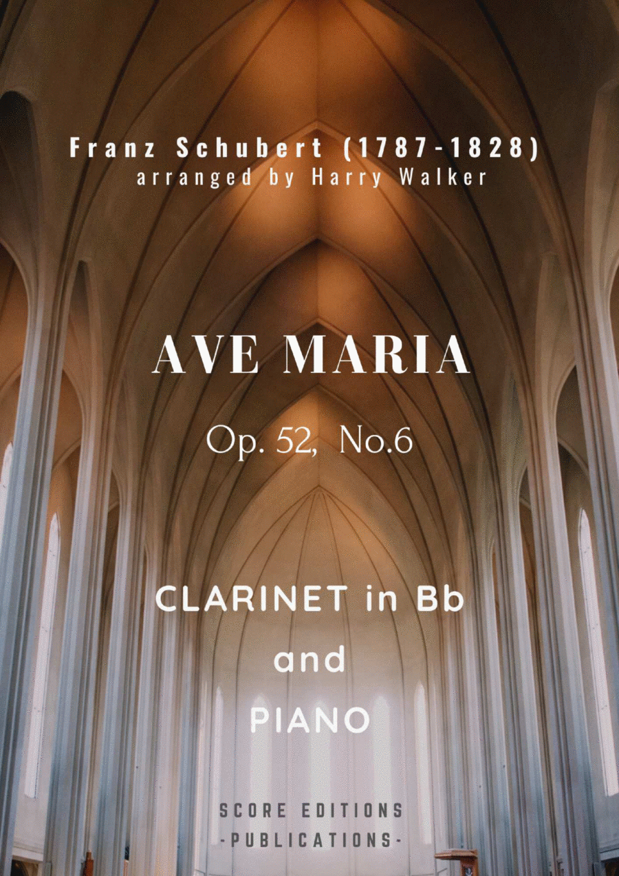 Schubert: Ave Maria (for Clarinet in Bb and Piano) B-Flat Clarinet scores gallery preview page 1