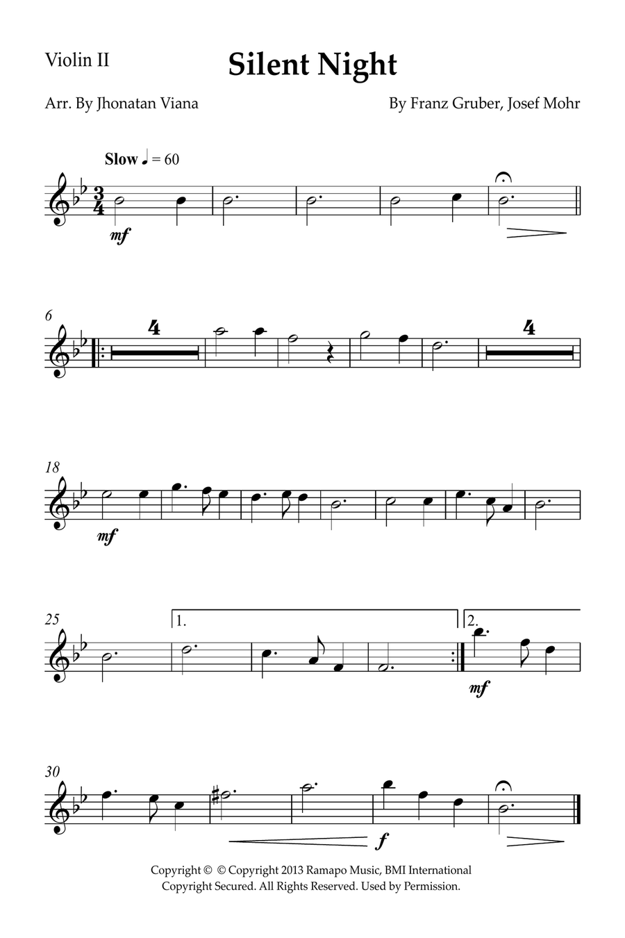 Silent Night Silent Night String Quintet scores gallery preview page 5