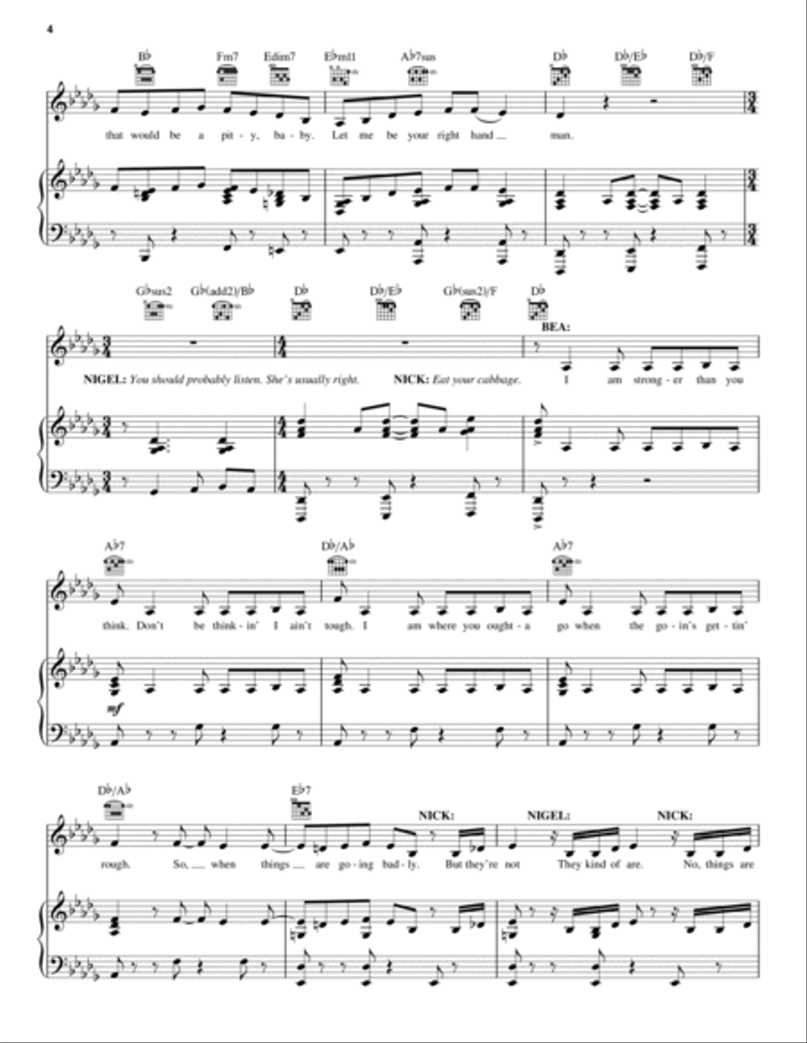 Right Hand Man Piano, Vocal, Guitar scores gallery preview page 4