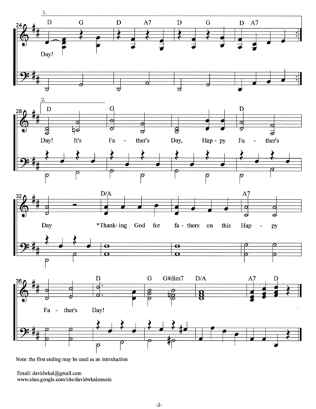 A Father's Day Song (accompaniment and lead sheet) image number null