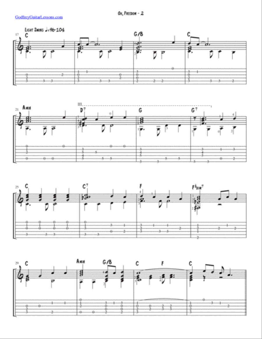 Oh, Freedom Electric Guitar scores gallery preview page 2
