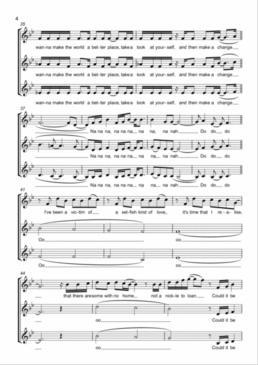 Man In The Mirror SSA scores gallery preview page 4
